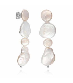 Coin and barraca pearl earring