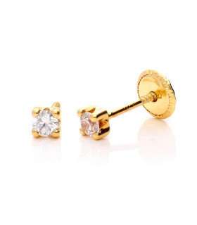 Gold earrings with 2.5mm zircon