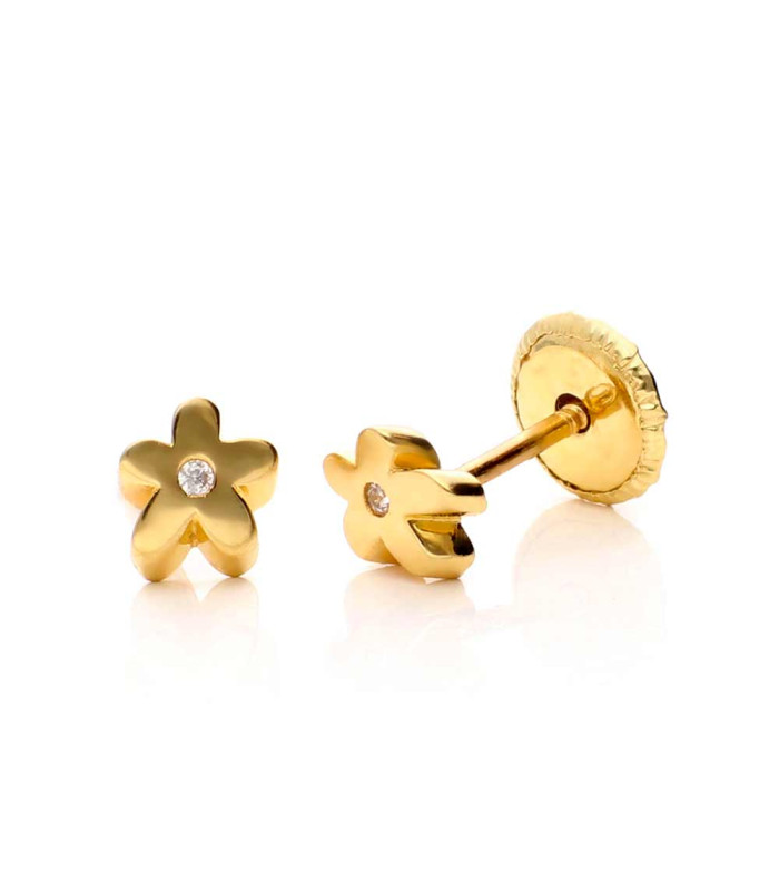 Jasmine gold earring with zircon