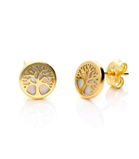 Mother-of-pearl tree of life earrings 7mm