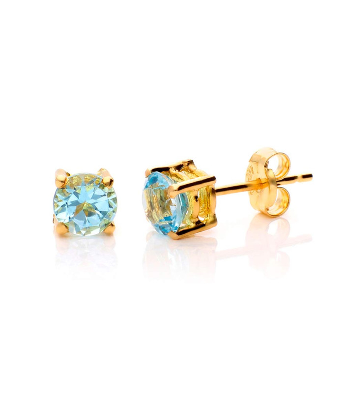 Topaz earrings with pressure system