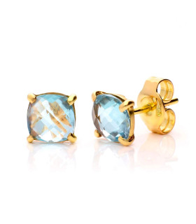 Earrings with a 6 millimeter natural topaz