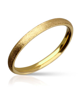 Half-round satin wedding ring in gold