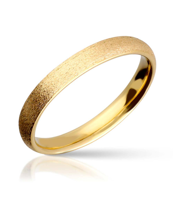 3mm satin gold wedding band