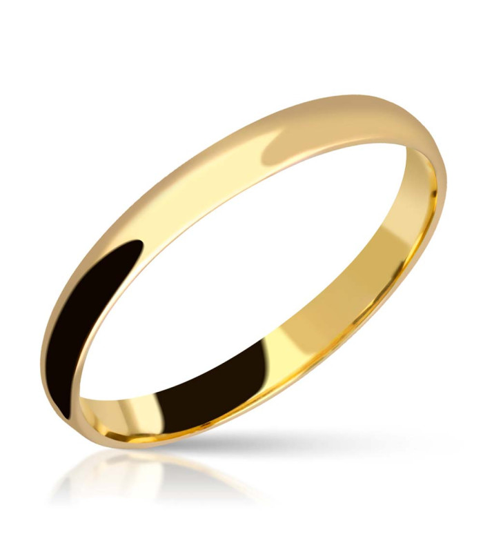 3 mm gold half-round wedding rings