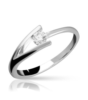 Y-shaped white gold diamond ring