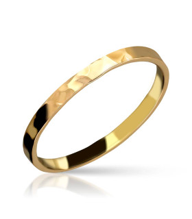 Gold ring with 2mm hammered finish