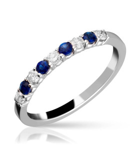 White gold alliance with diamonds and sapphires