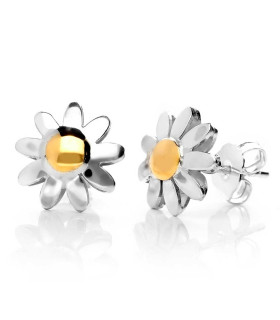 Silver and gold Daisy earrings