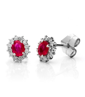 Ruby Rosette Diamond Earring