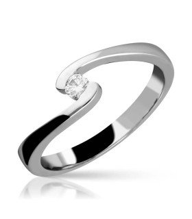 White gold solitaire with diamond open arms