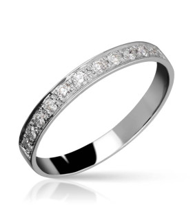 Flat white gold alliance with diamonds