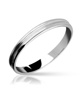 White gold ring with double gloss finish