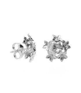 Biznaga cup-shaped earrings in silver