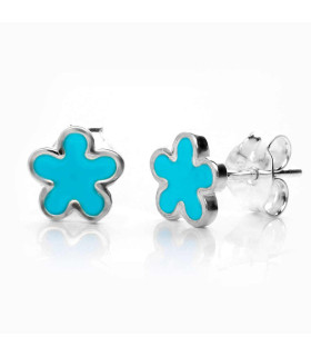 Pendientes jazmín esmalte azul