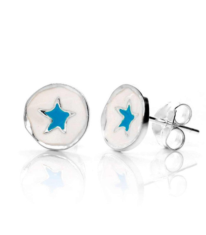 Star earrings with enamel