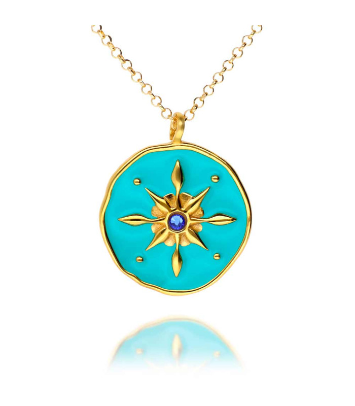 Estella polare necklace with turquoise enamel