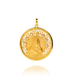 Gold plated silver virgin medal