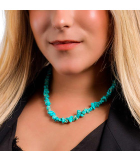 Turquoise stone necklace for women with sailor brooch