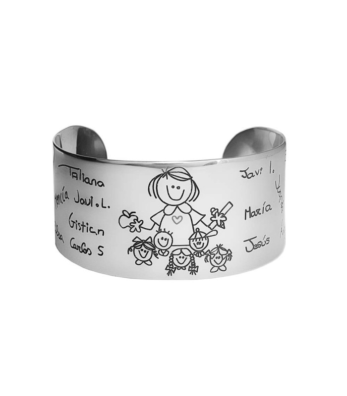 Teachers bracelet with children's names silver