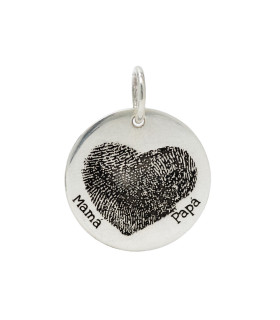 Silver Heart Footprint Pendant