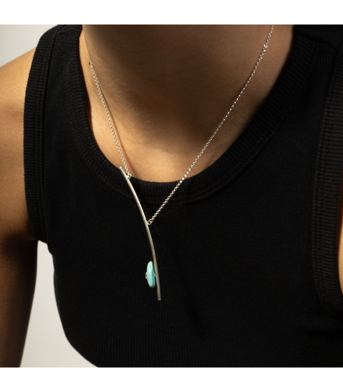 Women's necklace with turquoise and jasmine