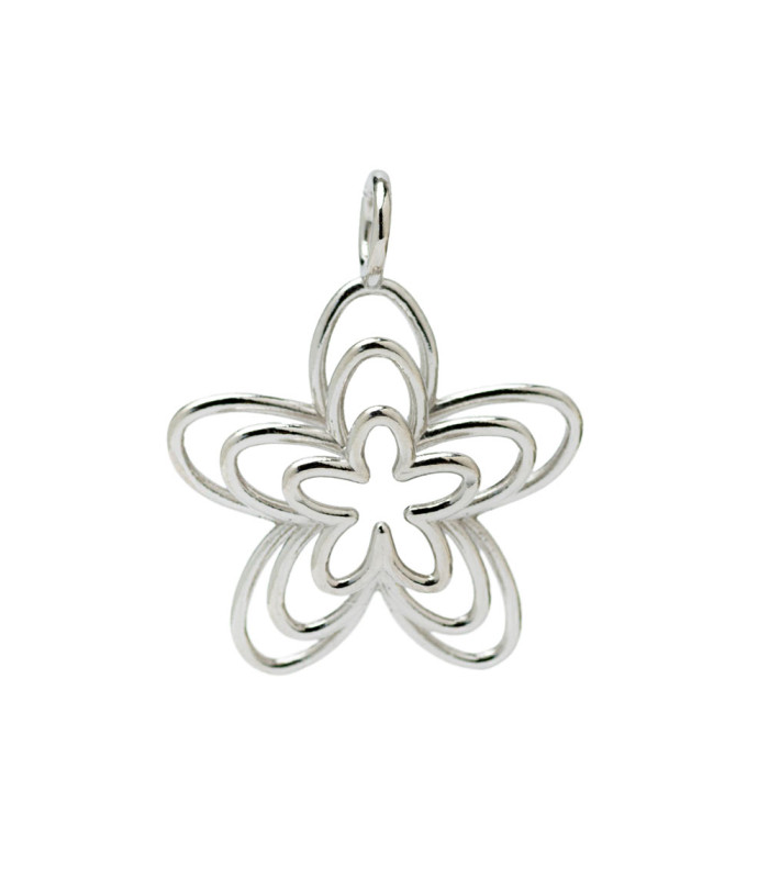 Triflora jasmine pendant in sterling silver