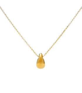 Necklace with chain and teardrop-shaped pendant in gold-plated silver