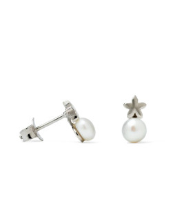 Jasmine pearl button earrings