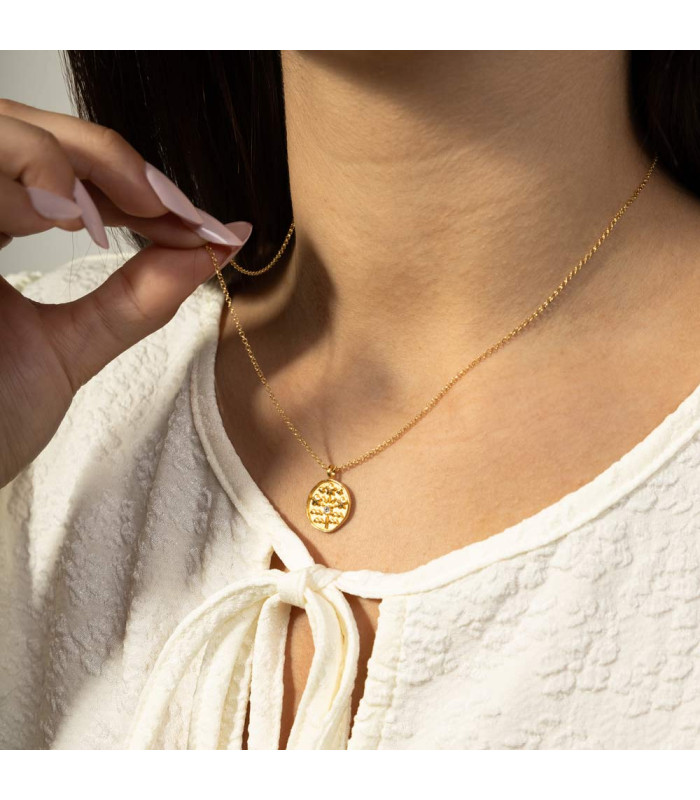 Women's necklace with gold medal