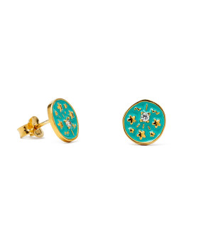 Fiorire earrings with turquoise enamel