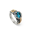 Anillo Apolo London Blue Plata y Oro