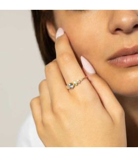 Anillo diamante para pedida en oro amarillo y oro blanco