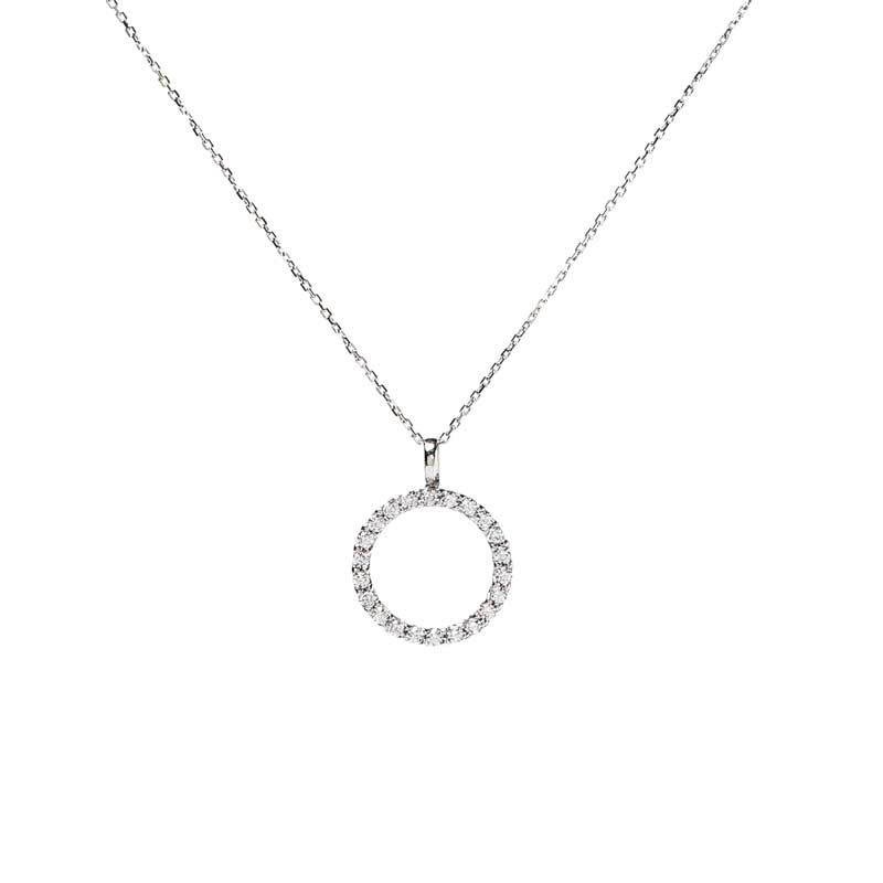 White Gold Necklace with Zirconia Circle