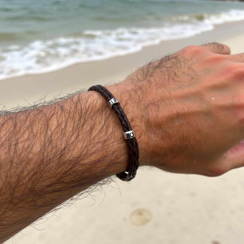 Personalized men's bracelet on the beach