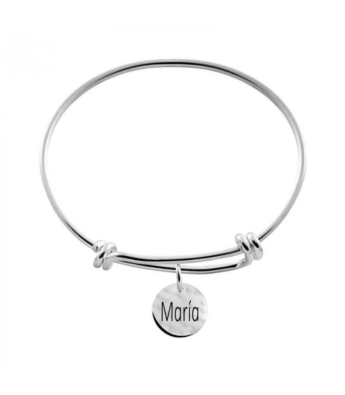 Silver medal knot bracelet with name ❤️ - Hago