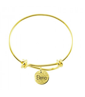 Golden knot bracelet with custom medal