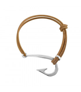 Camel leather hook bracelet