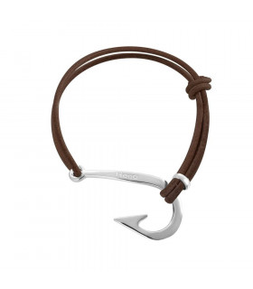 Hook bracelets in chocolate brown leather