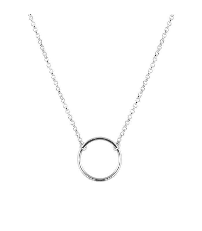 Silver circle necklace from the Diabolo collection | Hago